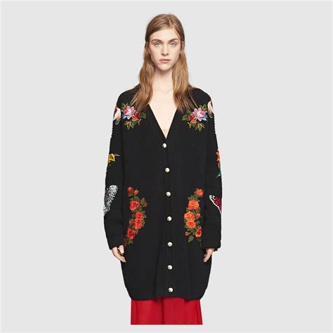 gucci knitwear for women|gucci embroidered oversized cardigan.